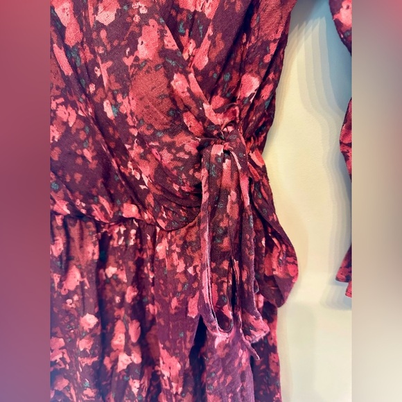 Free People Pink and Purple Ruffled Jumpsuit Small - Picture 2 of 4